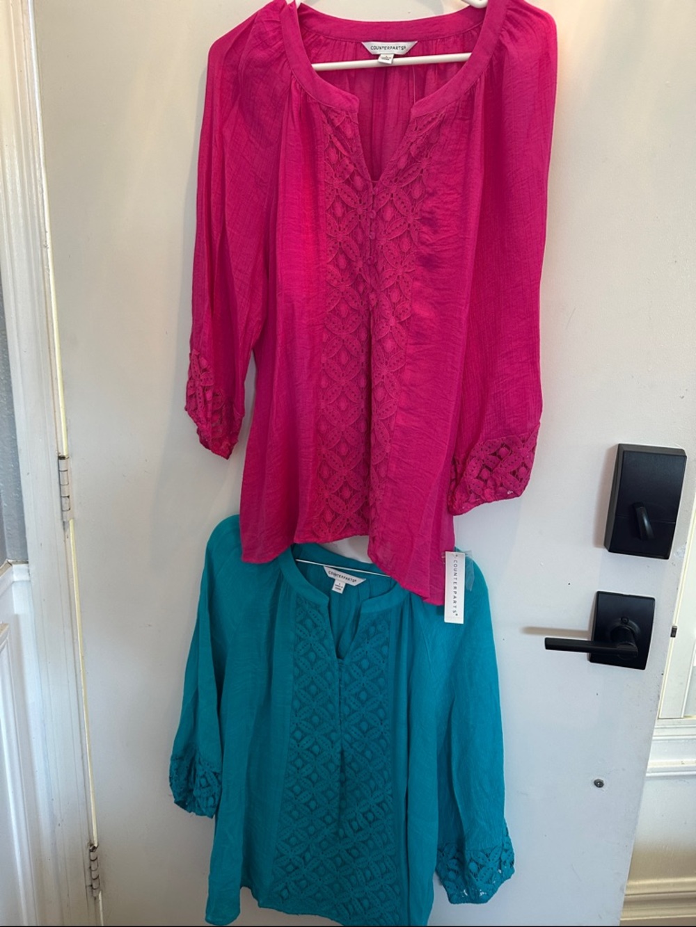 croft & barrow Women's Embroidered Tunics - Fuchsia & Teal